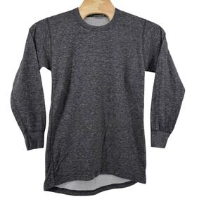STANFIELD Mens Long Sleeve Thermal Base Layer Shirt Large Gray Merino Wool Blend
